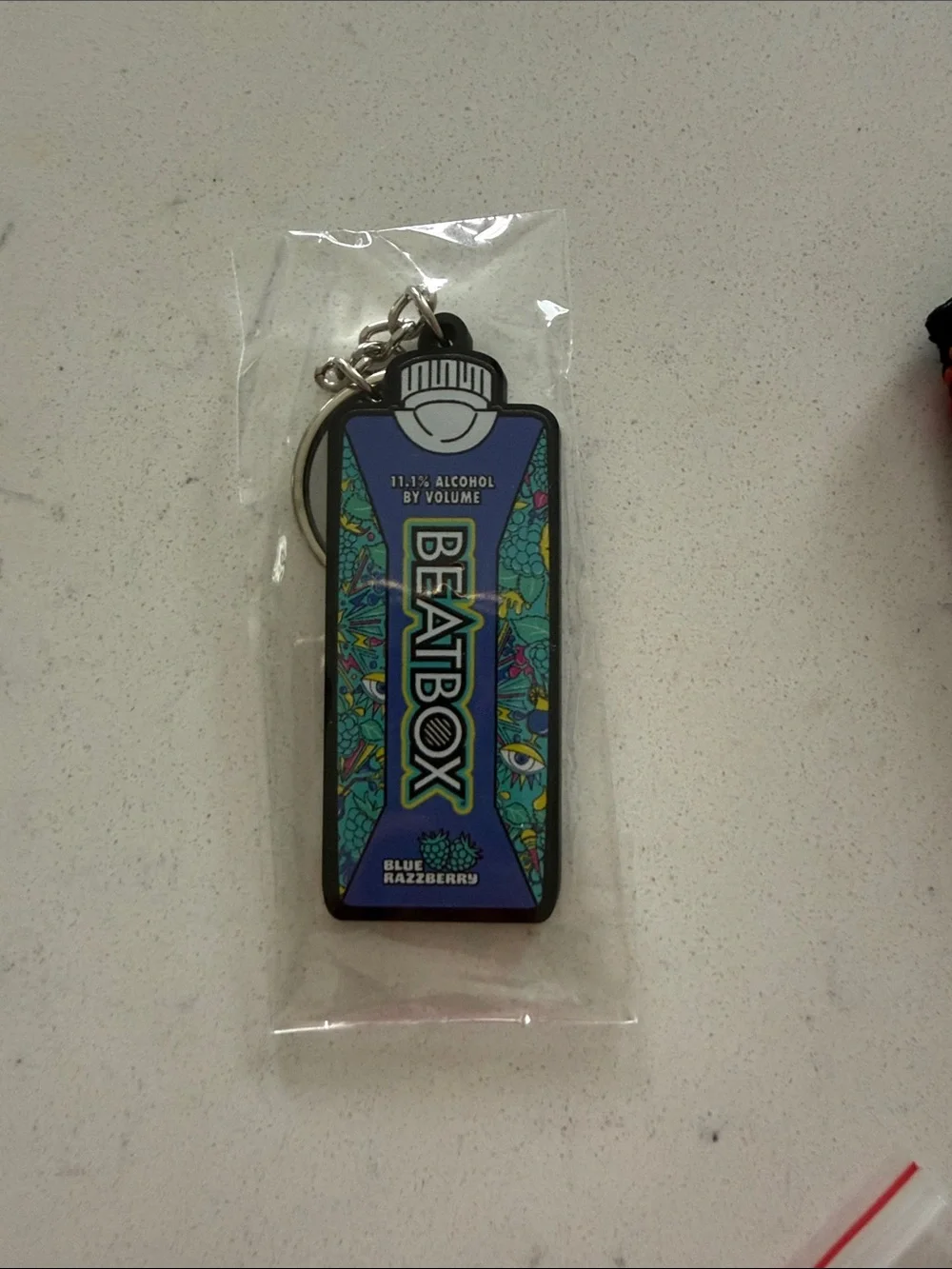 BEATBOX MERCH KEYCHAIN PIN TACK Rainbow Logo Can Cooler Sleeve Black COOZIE blue